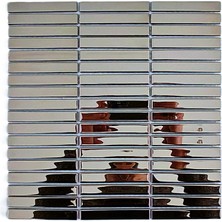 MozaiKristaL Mutfak Tezgah Arası ve Iç Dekorasyon Için 15X98MM. Gümüş Krom, 30X30CM. Fileli Kristal Mozaik.