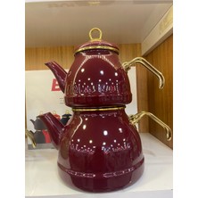 Feyza Design Şık ve Dayanıklı Emaye Çaydanlık, Sağlıklı ve Pratik Kullanım Için Ideal