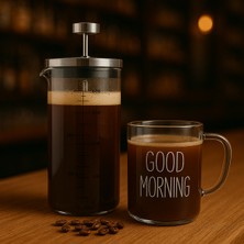 Feyza Design Borosilikat Cam French Press, 600 Ml, Kahve ve Bitki Çayı Demleme Aracı