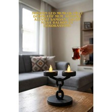 Oxyteez Zincir Tasarım LED Mumluk Plastik Pilli Dekoratif Aydınlatma