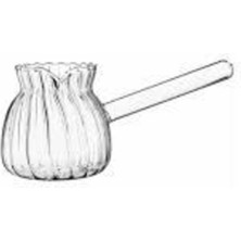 Feyza Design 450 ml Büyük Boy Çizgili Desenli Borosilikat Cam Lüks Cezve