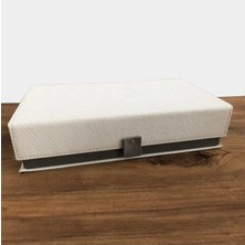 Adalinhome Çok Amaçlı Deri Kaplamalı Gözlük Saklama Kutusu Beyaz Beyaz