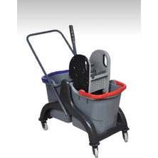 Özgürce Çift Kovalı Plastik Temizlik ve Paspas Arabası Seti, Hafif ve Pratik Kullanım