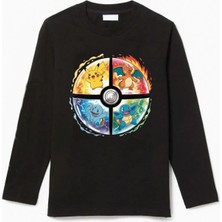 Efendioğlu Design Uzun Kollu 4 Karakterli Poketop Baskılı T-Shirt
