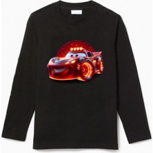 Efendioğlu Design Uzun Kollu Alevli Araba Baskılı Pamuklu T-Shirt