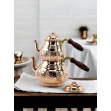 Feyza Design Bakır Çaydanlık, Büyük Boy, Sağlam ve Şık Tasarım