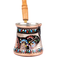 Feyza Design Bakır Cezve, Mine Işlemeli, 5 Kişilik, Şık ve Dayanıklı Tasarım