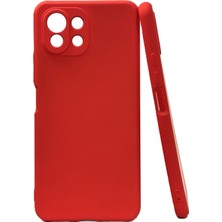 Ve Kırmızı Xiaomi Mi 11 Lite ile Uyumlu Rose Serisi Kamera Korumalı Silikon Kılıf