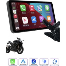 Azurtech 6 Inç Taşınabilir Motosiklet Carplay Ekran | Gps, Dokunmatik, Suya Dayanıklı | Motor Carplay Ekran