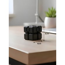 Venora Concept Siyah Renkte Sonsuz Küp | Stres Küpü | Infinity Küp | 3D Baskı