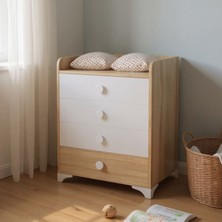 Akte Home White  4 Çekmeceli Şifonyer Ahşap Sonomo 062