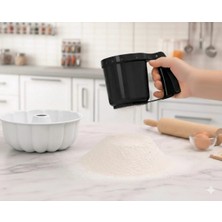 Hanım Ev Plastik Pratik Un Eleği Pasta Malzemeleri, Plastik Un ve Şeker Eleği Elek Siyah-Beyaz