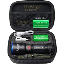 farissu Avantajlı Paket: Gold Silver GS-14300 3000 Lümen  El Feneri - Çift Bataryalı Set