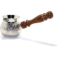 Feyza Design Pirinç Türk Kahvesi Cezvesi 3'' Ahşap Saplı Koleksiyon Hediye