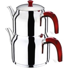 Feyza Design Elma Şekeri Detaylı Bakalit Çaydanlık, Metal Kulp, Orta Boy