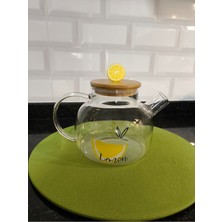 Feyza Design Bambu Kapaklı Cam Demlik, 1000ML, Bitkisel Çay Demleme Için Mükemmel