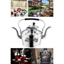 Feyza Design Çift Taraflı Alüminyum Çaydanlık No:22 Süzgeçli Kamp ve Ev Kullanımı