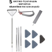 Özgürce Üçgen Cam Duvar Temizlik Seti, Mikrofiber Mop ve Toz Alma Başlıkları