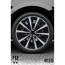 Whigor Volkswagen Polo 15 Inç Jant Kapağı (4 Adet) Siyah Gri C106