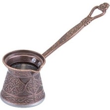 Feyza Design Döküm Bakır Cezve, 5 Fincan Kapasiteli, Şık ve Dayanıklı Tasarım