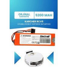 Electroll Karcher Rcv5 Uyumlu Batarya (Standart Kapasite) 5200MAH Pil Robot Süpürge Bataryası