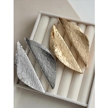 QA Quella Accessories Özel Seri Tasarım El Işçiliği Büyük Plaka  14K Altın Kaplama Gümüş & Gold Küpe - Gold