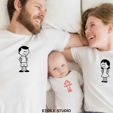 Etoile Studio Çizgi Aile Kombin Tişörtü | Aile Tişört Kombini – Unisex Oversize (Bilgilerinizi Iletiniz)