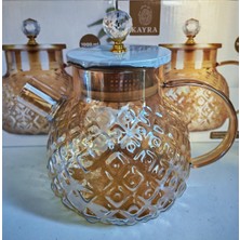 Feyza Design 1 Litre Borosilikat Cam Demlik, Şık ve Dayanıklı Çay Demleme Kabı