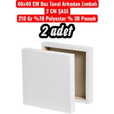 Fanart 2 Adet 40X40 cm Bez Tuval Arkadan Zımbalı 2 cm Şase 210 gr %70 Polyester % 30 Pamuk