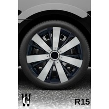 Whigor Volkswagen Phaeton 15 Inç Jant Kapağı (4 Adet) Siyah Gri C109