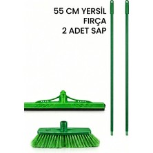 Primeaks 2’li Temizlik Fırçası + 55 cm Yersil Yer Çekpası Seti – Banyo Balkon Zemin Için