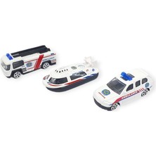 Hayat Store 3'lü Iş Makinaları Road Seti - Die Cast - DS044 - Ambulans (Lisinya)