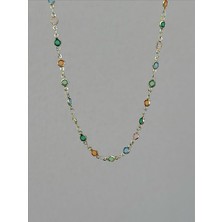 QA Quella Accessories Özel Kaplama Renkli Zirkon Y Kolye-Bileklik-Halhal 70 cm