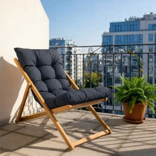 120X50 cm Şezlong Minderi – 10 cm Kalın Keten Bahçe Balkon Minderi, Konforlu Şezlong Yatağı