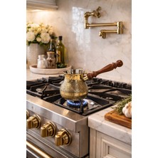 Feyza Design Büyük Boy Pirinç Cezve, Dayanıklı ve Şık Tasarım, Mutfaklar Için Ideali