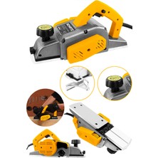 Schatz 800W Sjs Metal Şanzıman Bakır Sargı Motor Çift Bıçaklı Planya Rende Makinesi Sarı