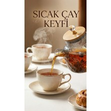 Feyza Design Isıya Dayanıklı Bambu Kapaklı Kristal Demlik, Süzgeçli ve Şık Tasarım