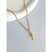 QA Quella Accessories Çelik Balık 14K Gold Kolye 40+5 cm