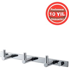Banyom Home Krom Paslanmaz Pirinç 3’lü Mercan Banyo Askılık Seti – Modern, Dayanıklı