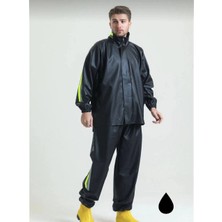 İlk El Grup Ieg™ Tam Kalıp Motorcu Kurye Su Gecirmez Yağmurluk Takım - Siyah