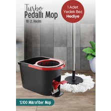 Özgürce Turbo Pedallı Mop Temizlik Seti, Kova ve Paspas ile 16 Lt Kapasite