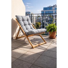 120X50 cm Şezlong Minderi – 10 cm Kalın Keten Bahçe Balkon Minderi, Konforlu Şezlong Yatağı