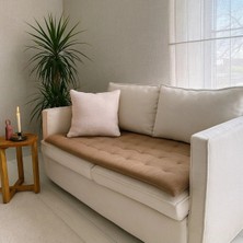 %100 Keten Koltuk Şiltesi – 180×70 cm Kahverengi