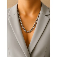 QA Quella Accessories Çelik Iri Ataç Zincir Silver Kolye 60+5 cm