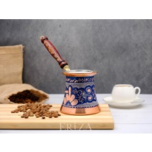 Feyza Design El Yapımı Kalaylı Bakır Kahve Cezvesi, 4-5 Kişilik, Şık ve Dayanıklı