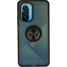 Hayat Store Xiaomi Redmi K40 Kılıf Montreal Yüzüklü Silikon Kapak - Siyah
