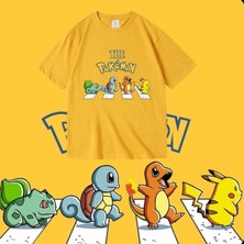 Punix Kids Punıx Kıds Özel Tasarım Pokemon Baskılı Unısex Erkek/kız Çocuk Yazlık T-Shırt