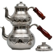 Feyza Design El Yapımı Antep Işi Parlak Bakır Petek Yıldız Çaydanlık