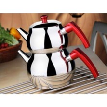 Feyza Design Minik 2lt Çelik Küre Çaydanlık Seti, Şık ve Kullanışlı Tasarım