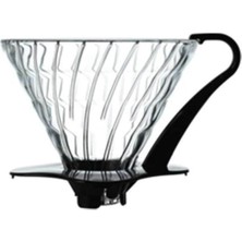 Feyza Design V60 02 Siyah Cam Dripper, Kahve Demleme Aksesuarı